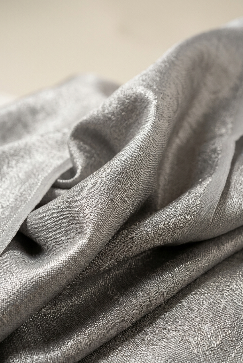 Silver Metallic Shimmer Saree for Women